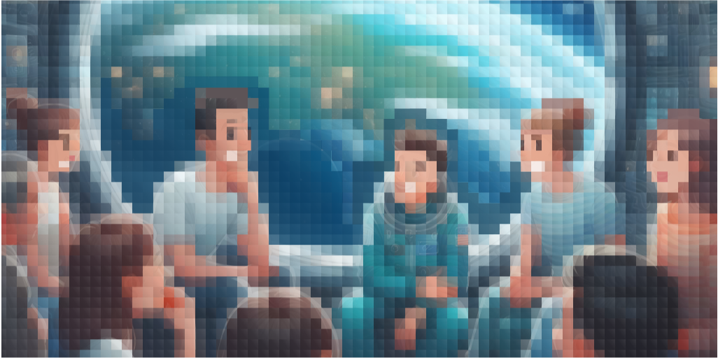 people talking in a group